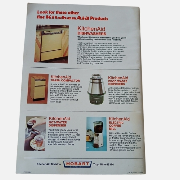 Vintage 70's KitchenAid Electric Housewares Recipe Book Users Manual USA - Picture 3 of 8
